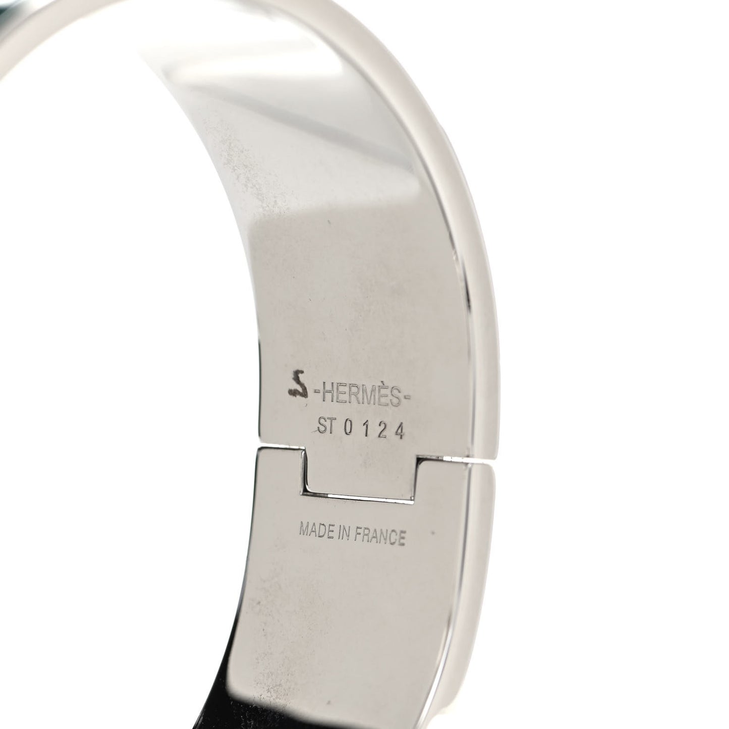 Enamel Wide Clic Clac H Bracelet PM Vert Bleuete White