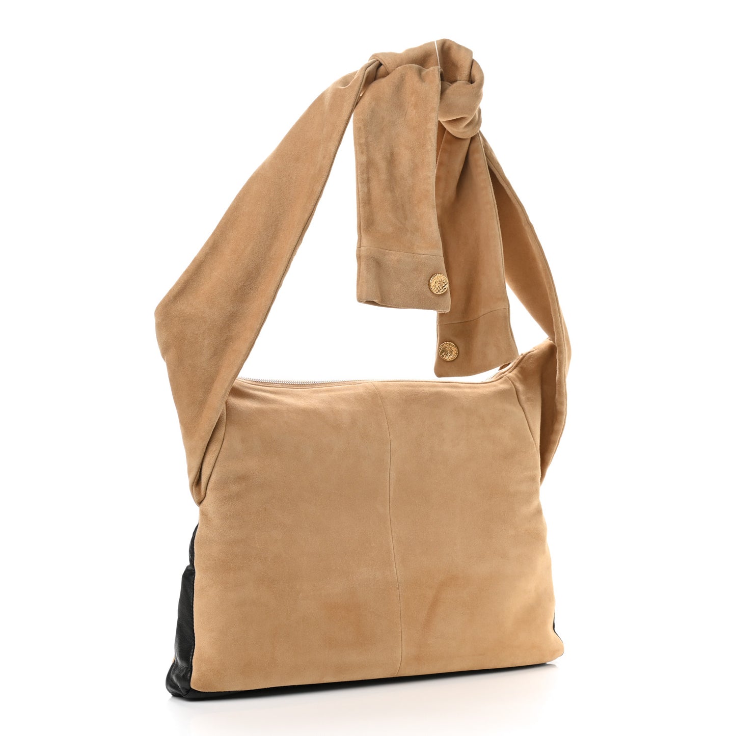 Suede Lambskin Small Girl Bag Beige Black