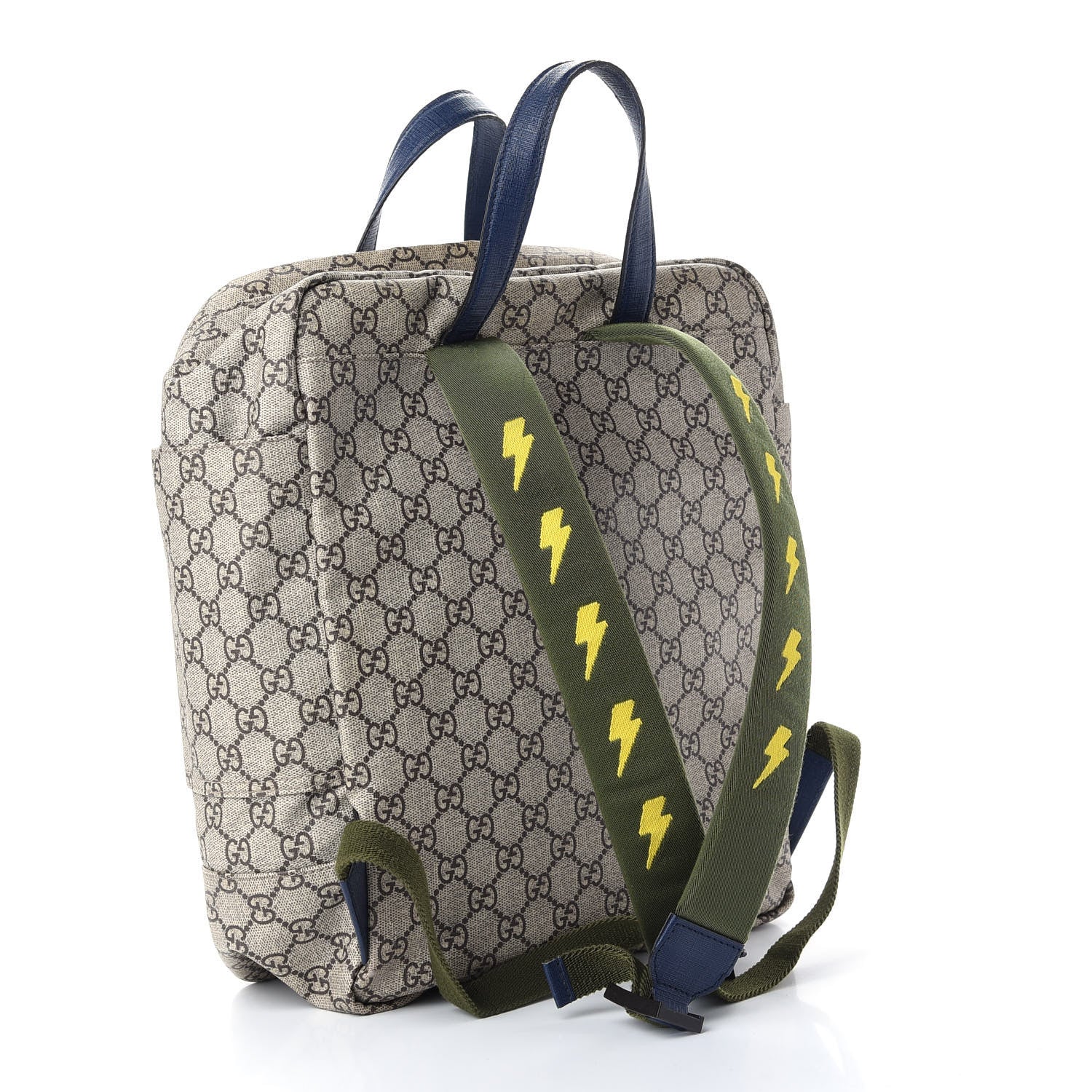 Gucci Soft GG Supreme Monogram Tiger Face Childrens Tote Backpack Beige Ebony Multicolor Electric Blue Military Fresia 3 of 10