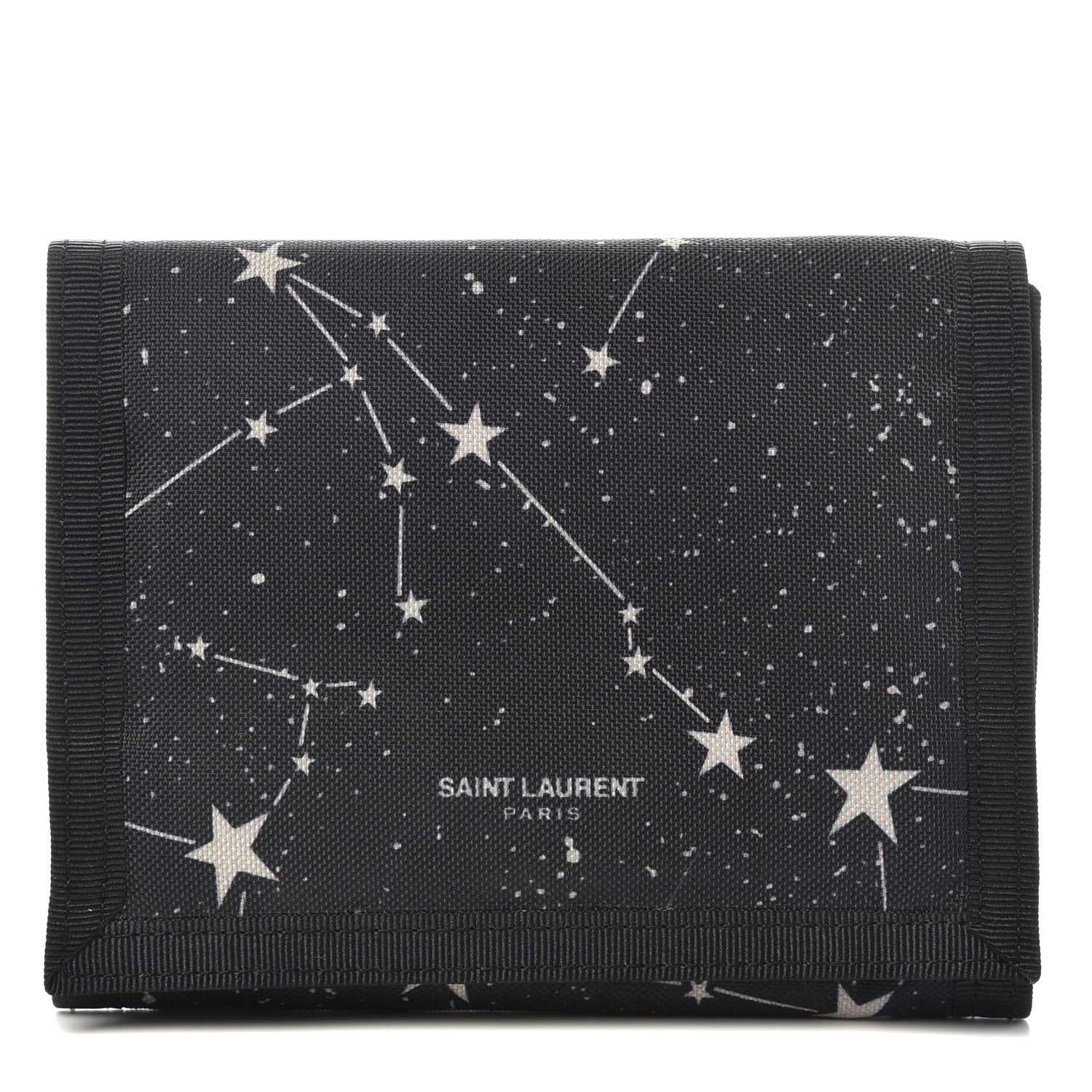 Saint Laurent Nylon Constellation Print Tiny Buffalo Wallet Black 1 of 6