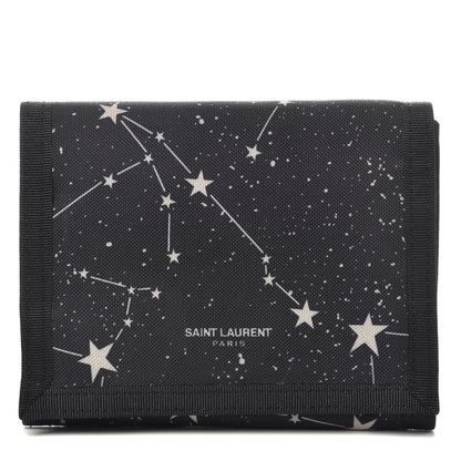 Saint Laurent Nylon Constellation Print Tiny Buffalo Wallet Black 1 of 6