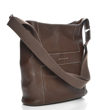 Hermes Taurillon Clemence Sac Goodnews GM Chocolate 3 of 10