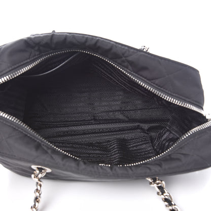 Prada Nylon Tessuto Impuntu Quilted Shoulder Bag Black 5 of 9