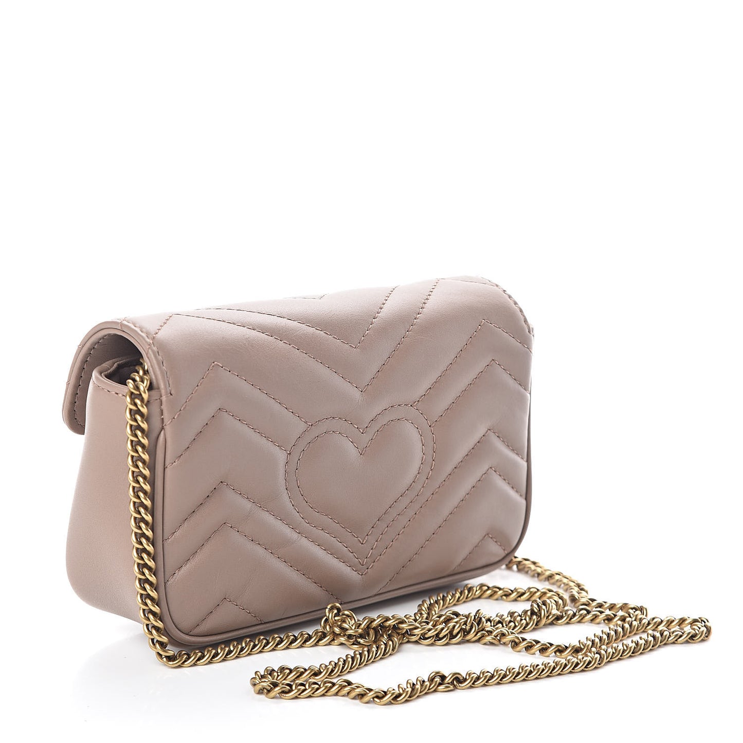 Calfskin Matelasse Super Mini GG Marmont Shoulder Bag Porcelain Rose