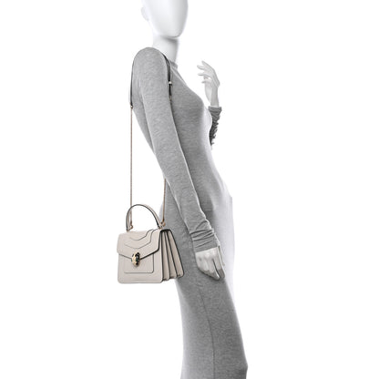 Bulgari Calfskin Serpenti Forever Top Handle White 2 of 10