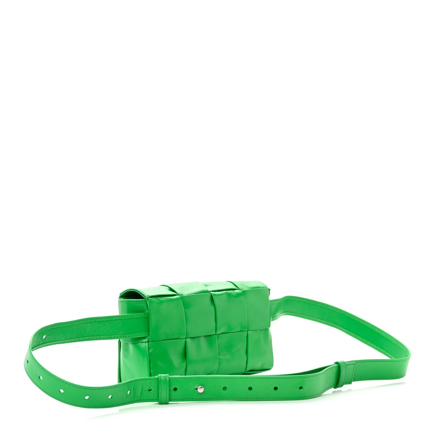 Paper Calfskin Intreccio Cassette Belt Bag Parakeet