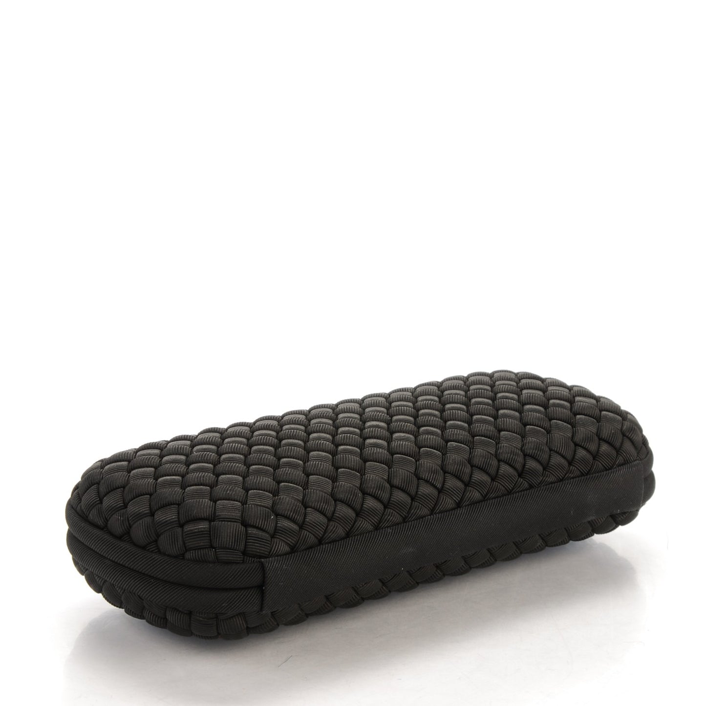 Silk Faille Intrecciato Knot Clutch Black