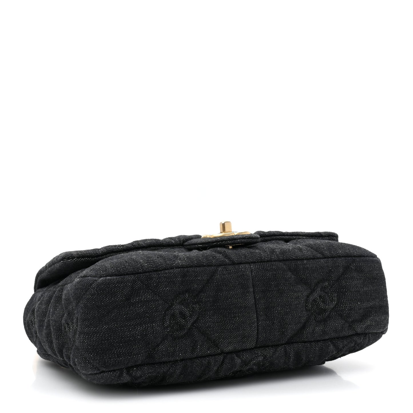 Denim Quilted Medium Funky Town Flap Black