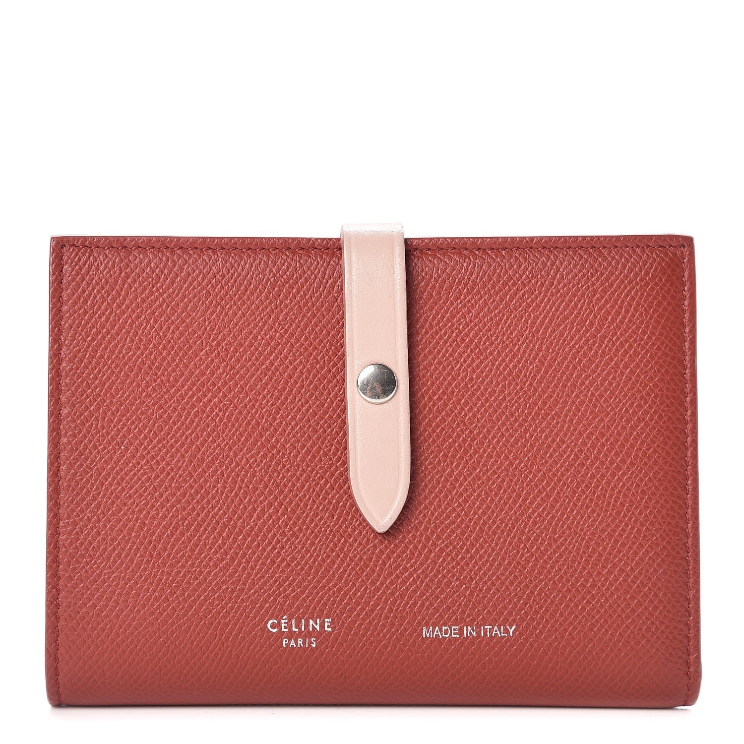 Celine Grained Calfskin Medium Multifunction Strap Wallet Rust 1 of 8