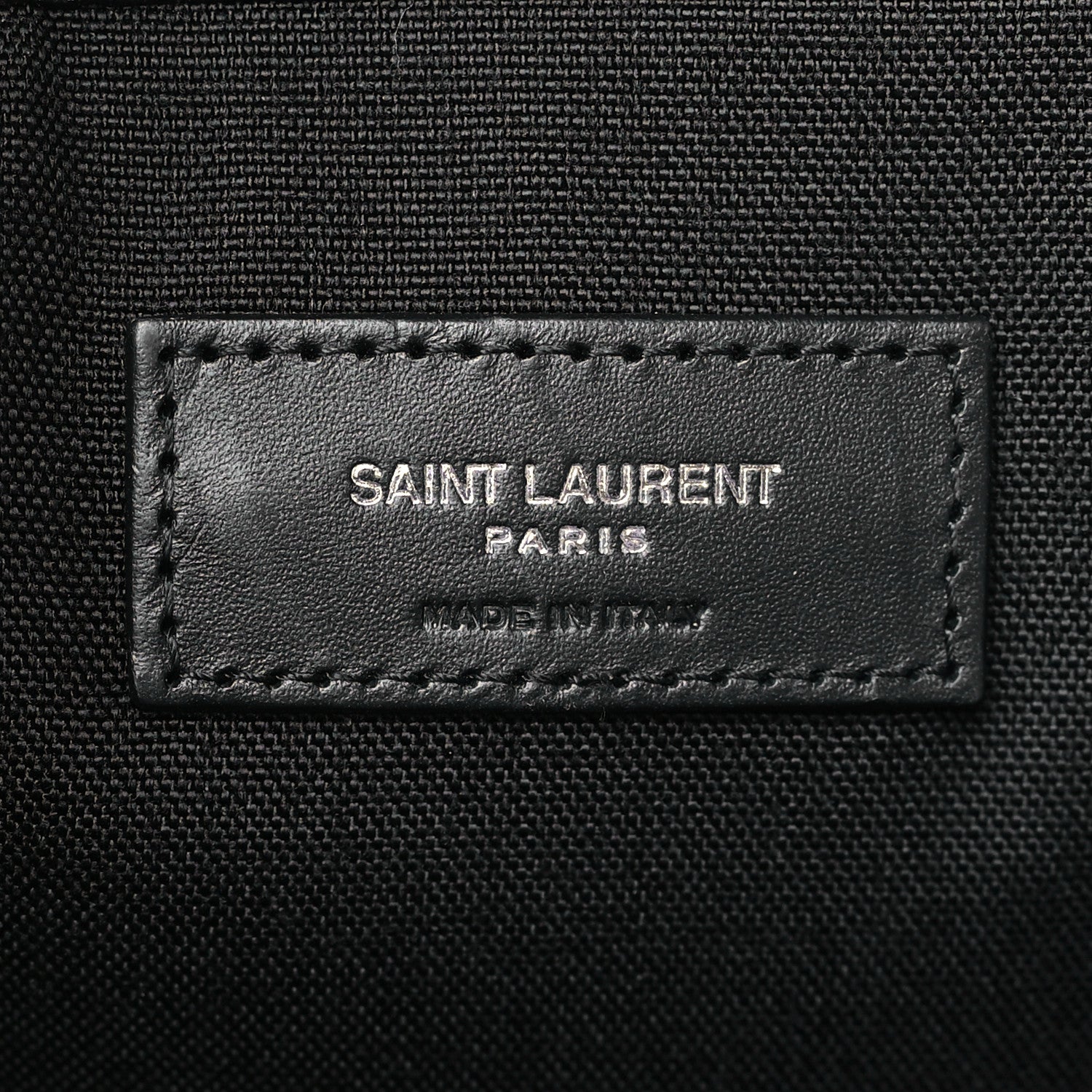 Saint Laurent Canvas Signature Embroidered City Backpack Black 5 of 8