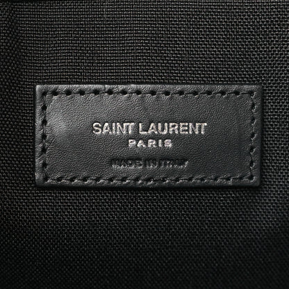 Saint Laurent Canvas Signature Embroidered City Backpack Black 5 of 8