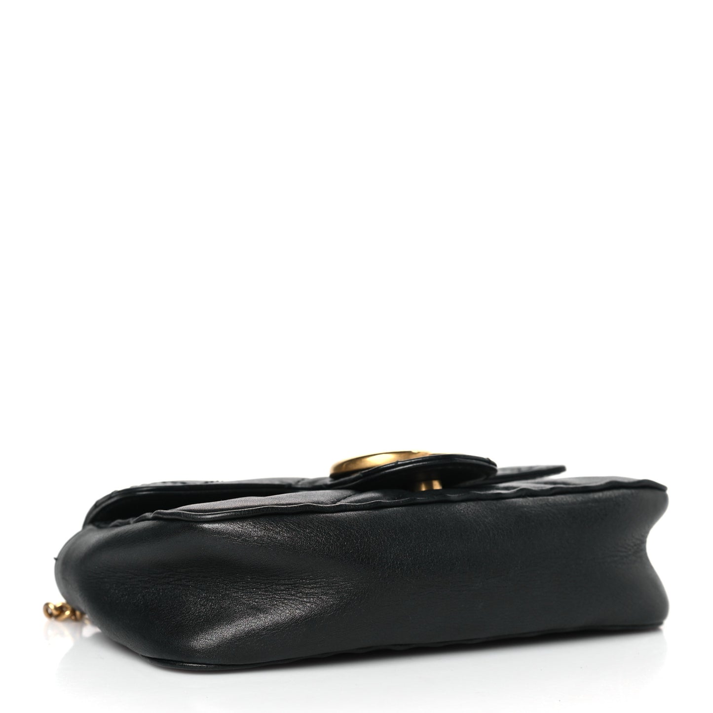 Calfskin Matelasse Super Mini GG Marmont Shoulder Bag Black