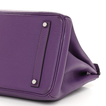Hermes Taurillon Clemence Birkin 35 Ultraviolet 10 of 17