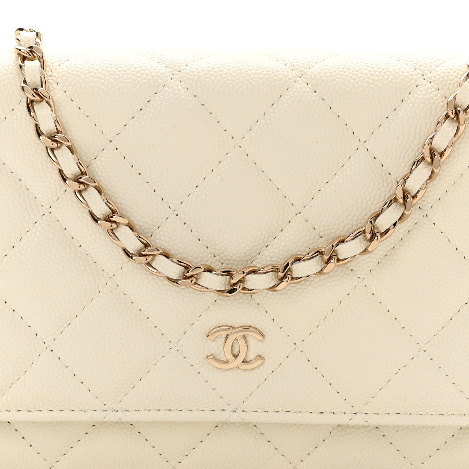 Chanel Caviar Quilted Wallet On Chain WOC White 8 of 11