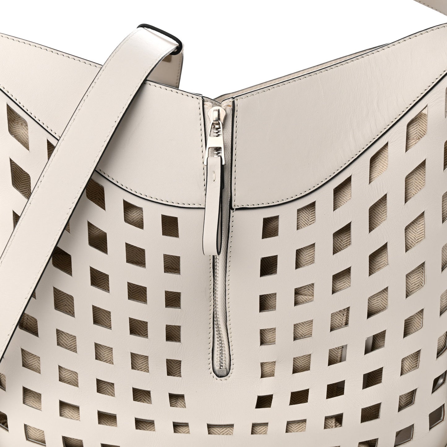 Calfskin Medium Tulip Hammock Shoulder Bag White