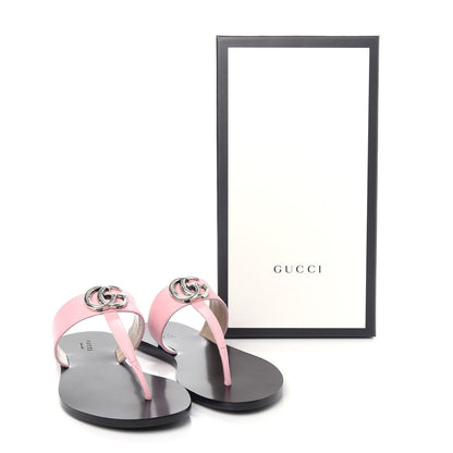 Gucci Calfskin GG Marmont Thong Sandals 37 Wild Rose 10 of 10