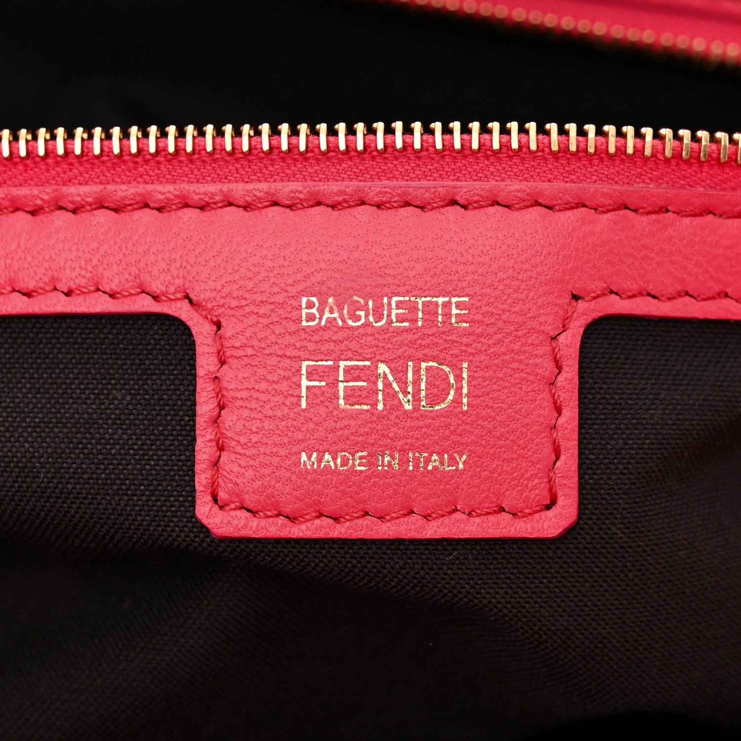 Fendi Nappa FF 1974 Embossed Baguette Lampone 6 of 10