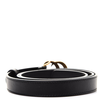 Gucci Calfskin Pearl Double G 20mm Belt 85 34 Black Cream 2 of 4