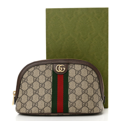 Gucci GG Supreme Monogram Textured Calfskin Web Large Ophidia Cosmetic Case Beige Ebony New Acero 12 of 12