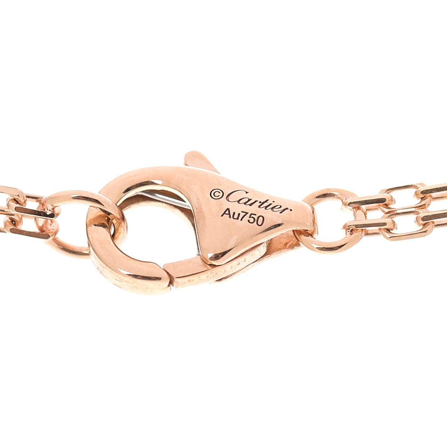 18K Pink Gold 2 Diamond LOVE Necklace