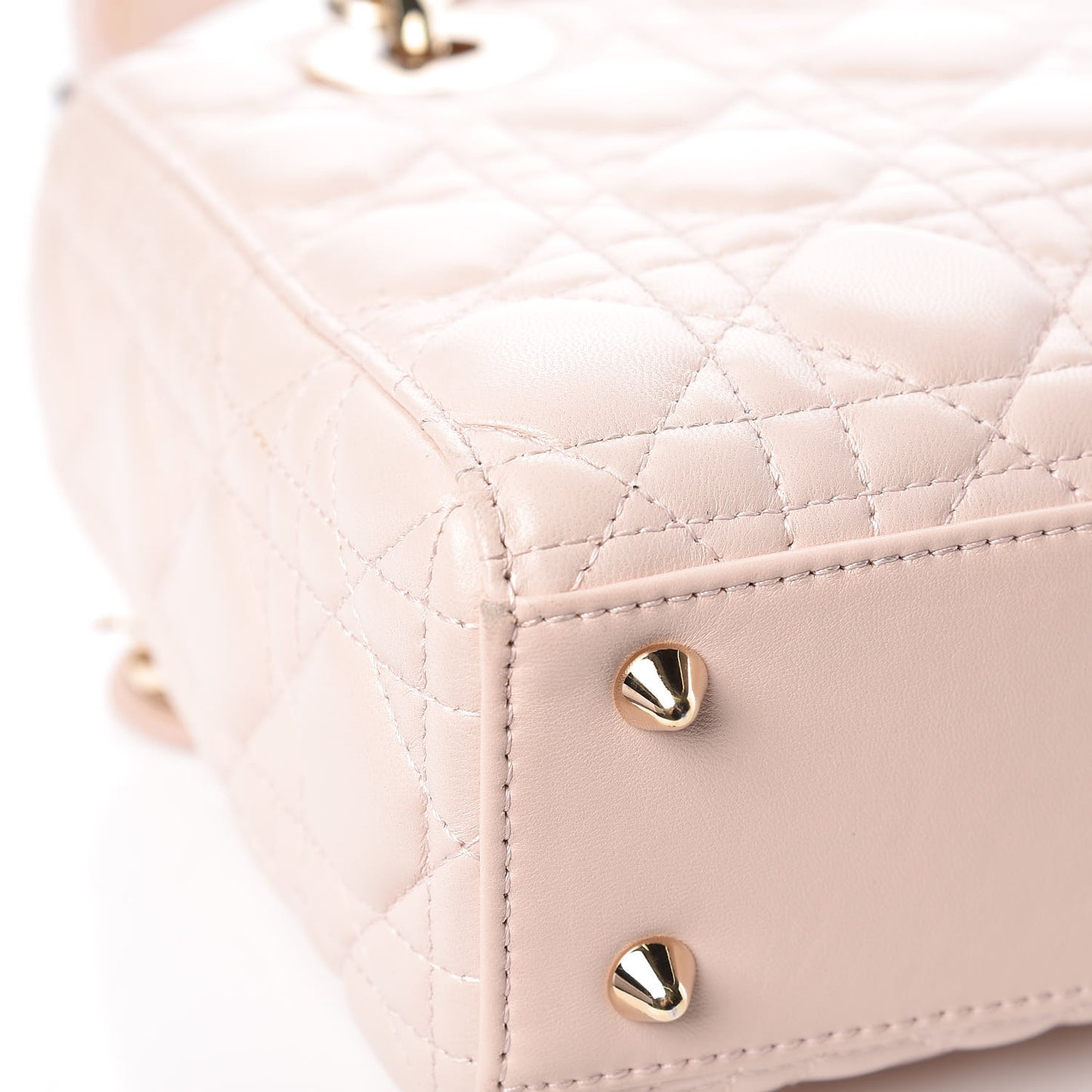 Lambskin Cannage Small Lucky Badges My Lady Dior Pink