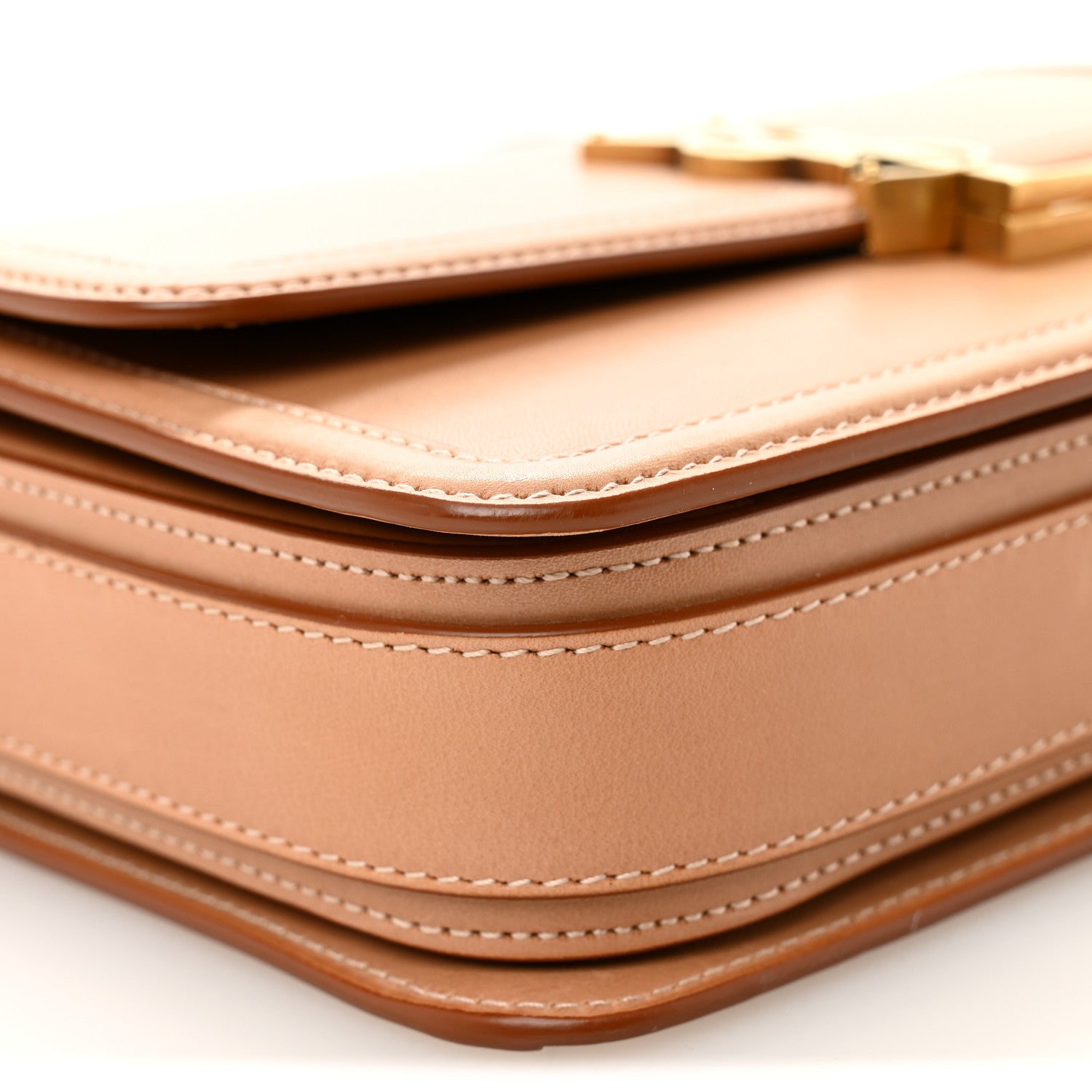 Saint Laurent Box Calfskin Monogram Medium Solferino Satchel Natural Tan 8 of 9