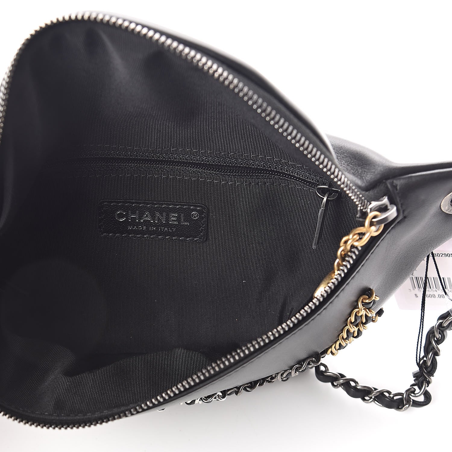 Chanel Calfskin Chain 20s Signe Waist Bag Black 5 of 11