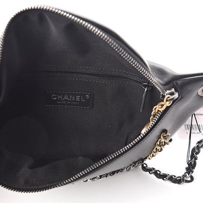 Chanel Calfskin Chain 20s Signe Waist Bag Black 5 of 11