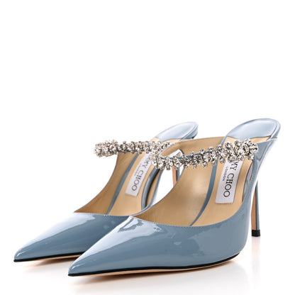 Jimmy Choo Patent Crystal Bing 100 Pumps 38 Blue 3 of 11