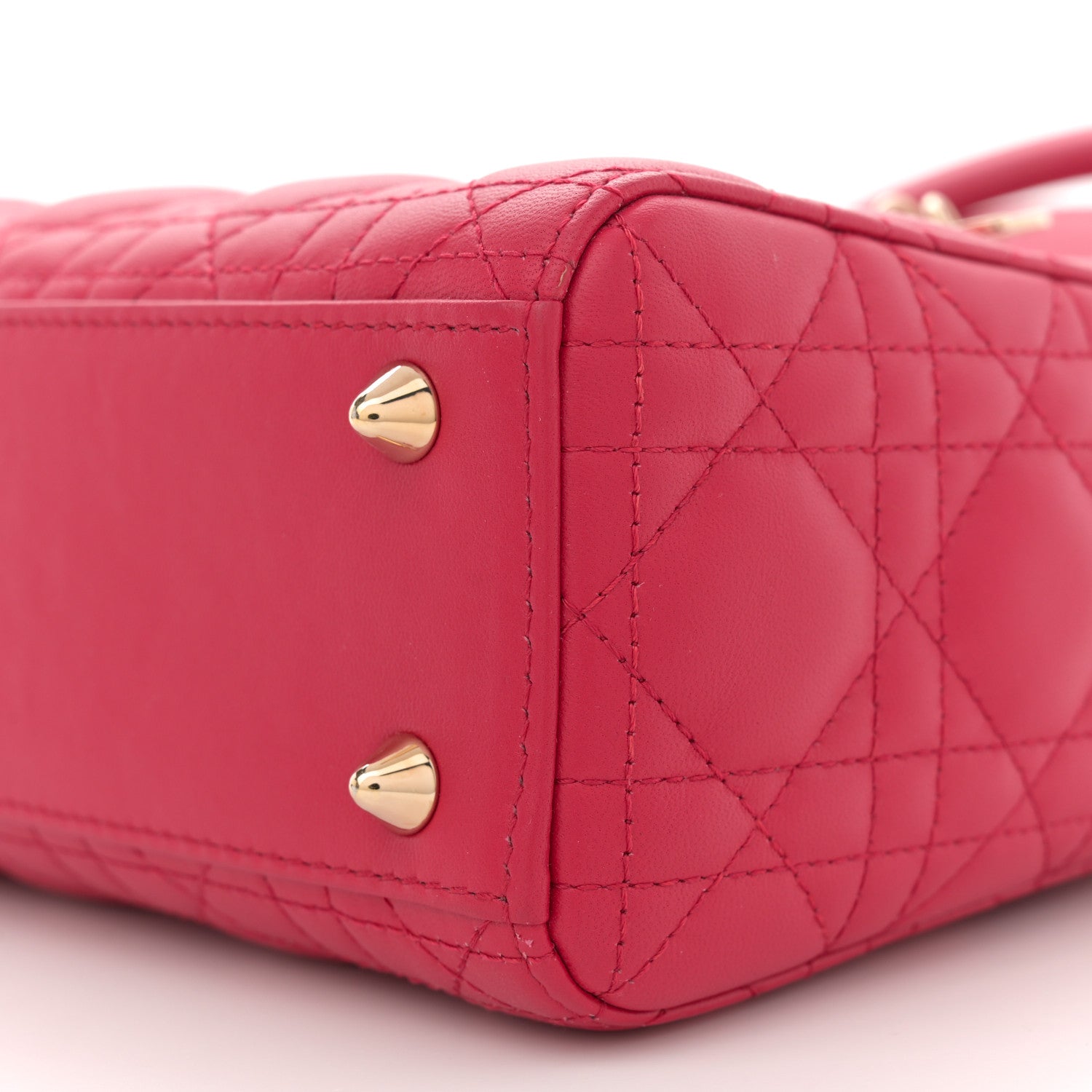 Christian Dior Lambskin Cannage Dioramour Small My ABCDior Lady Dior Fraise 10 of 10