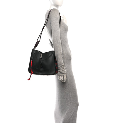 Loewe Calfskin Circle Medium Hammock Shoulder Bag Black Red 2 of 9