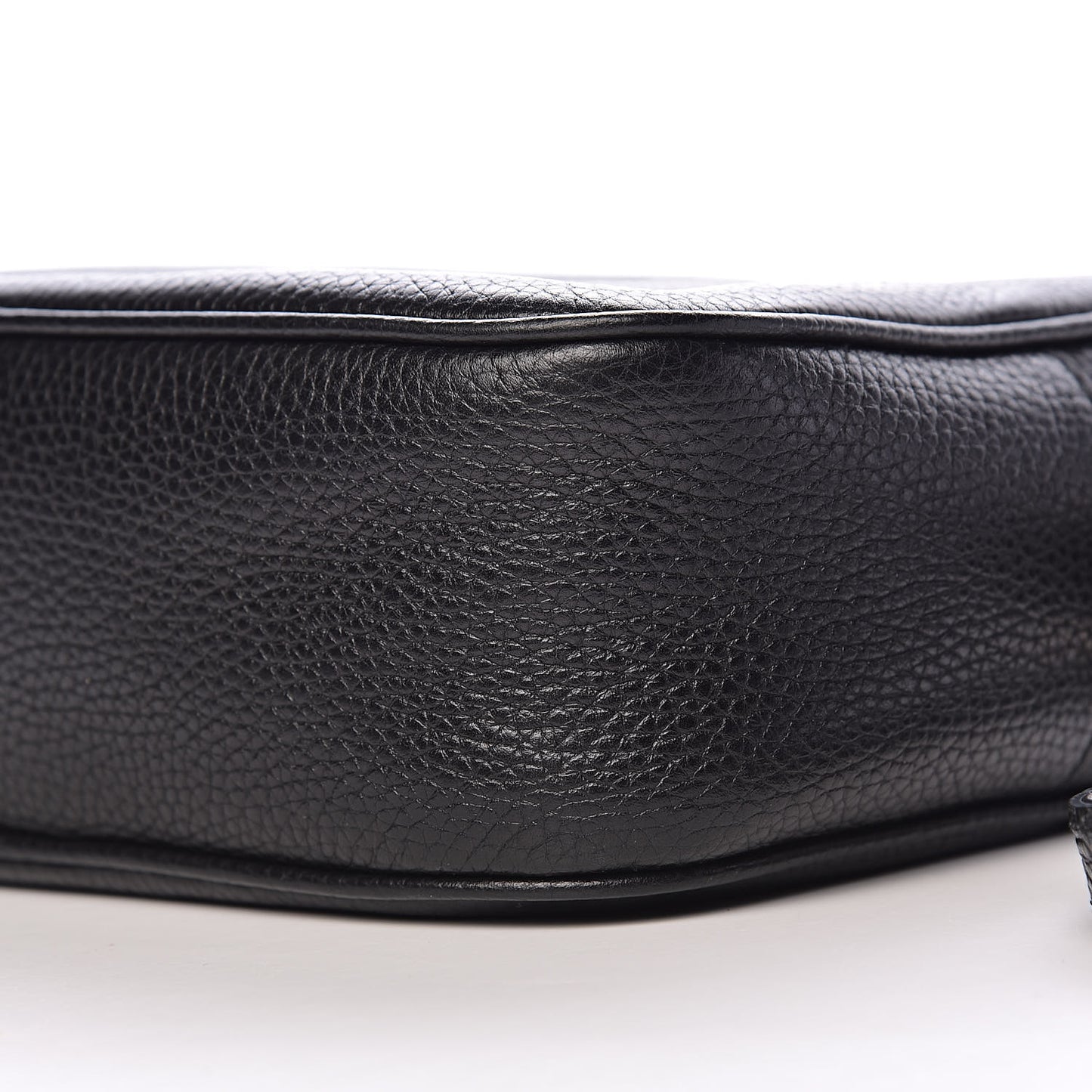 Pebbled Calfskin Small Soho Disco Bag Black