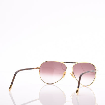 Louis Vuitton Damier Ebene Conspiration Pilote Sunglasses Z0202U Gold 4 of 8