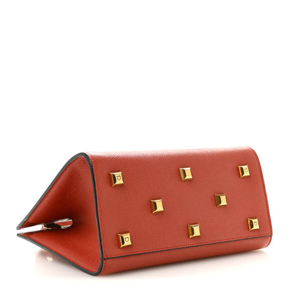 Salvatore Ferragamo Hammered Calfskin Small The Studio Box Bag Brick 4 of 12