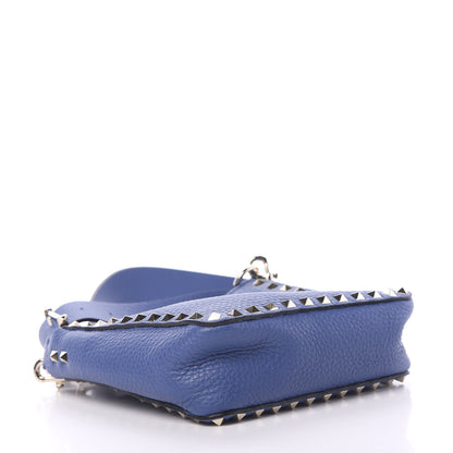 Valentino Garavani Pebbled Calfskin Mini Rockstud Flip-Lock Messenger Bag Blu Delft 3 of 8