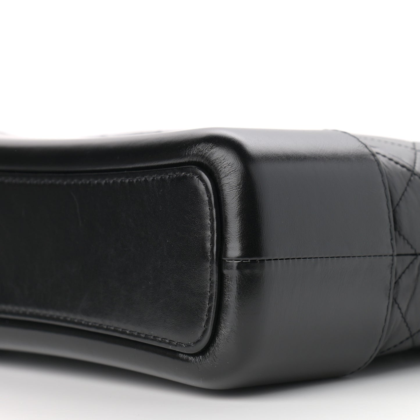 Aged Calfskin Quilted Medium Gabrielle Hobo Black