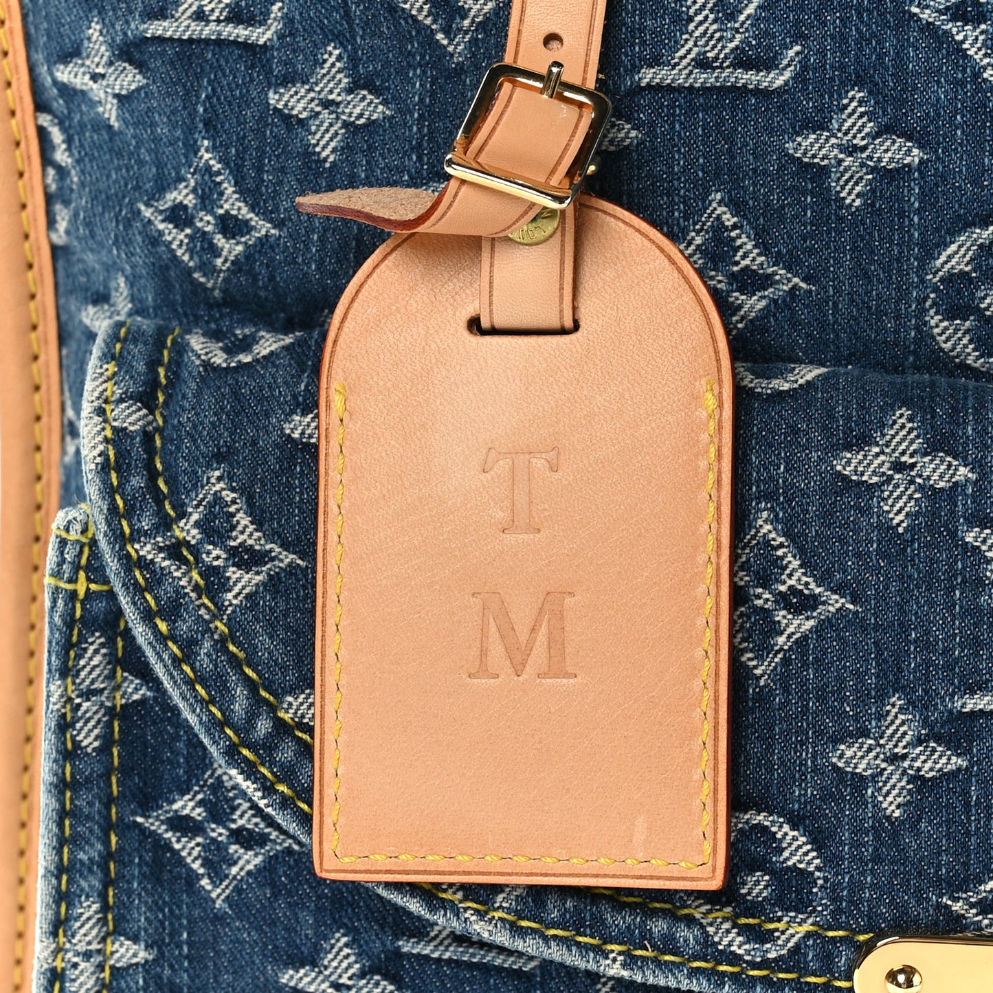 Monogram Denim Sac Plat Blue