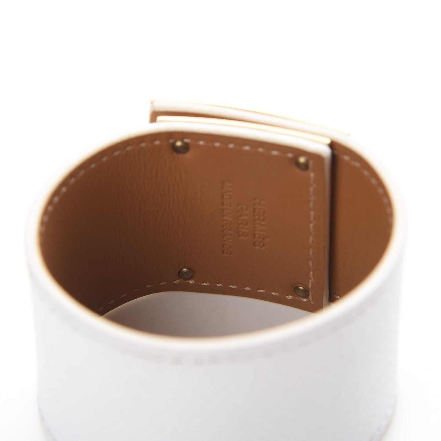 Epsom Kelly Dog Bracelet T2 White