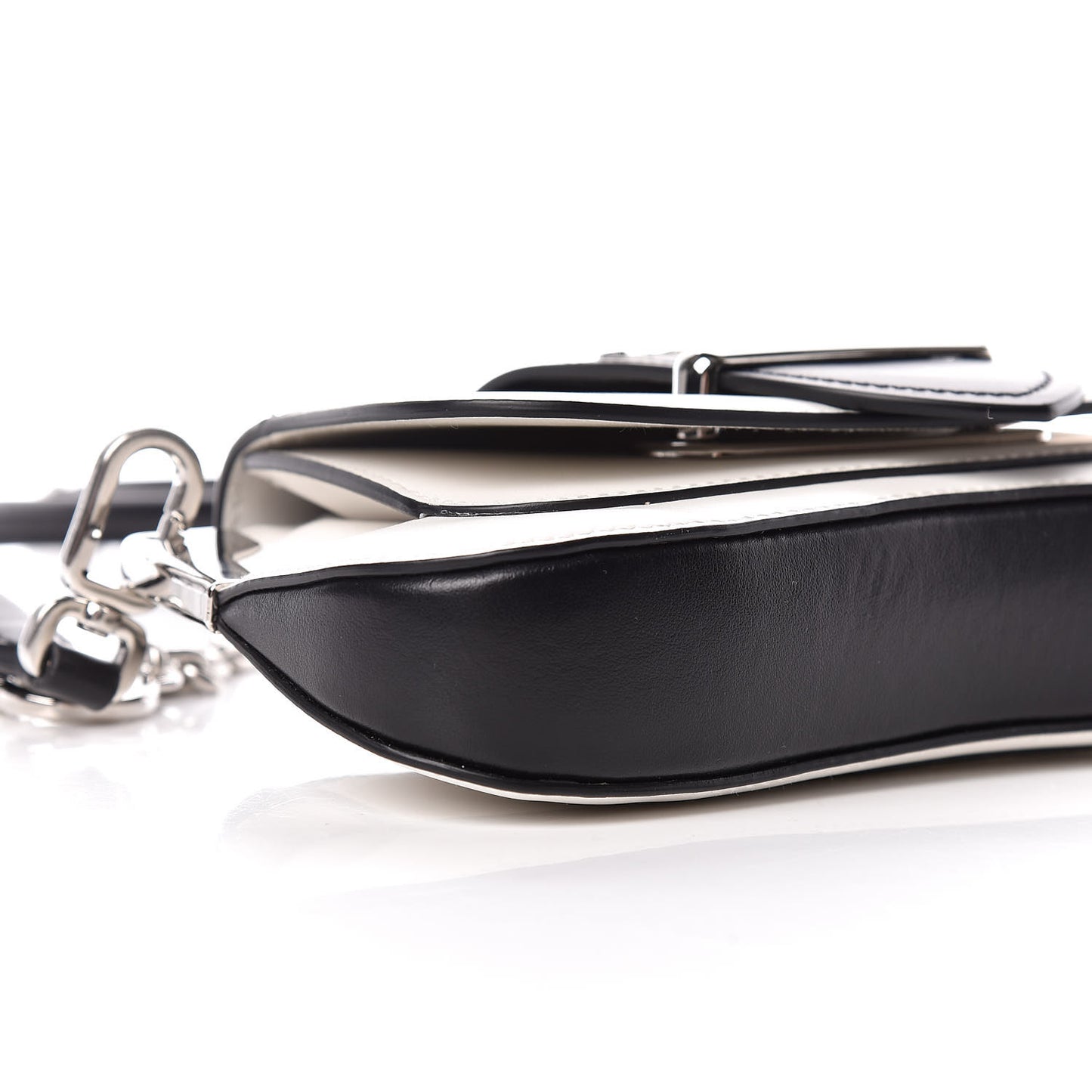 City Calfskin Sidonie Shoulder Bag White Black