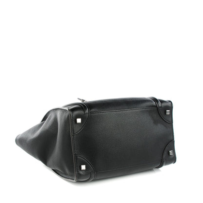 Celine Drummed Calfskin Mini Luggage Black 4 of 8