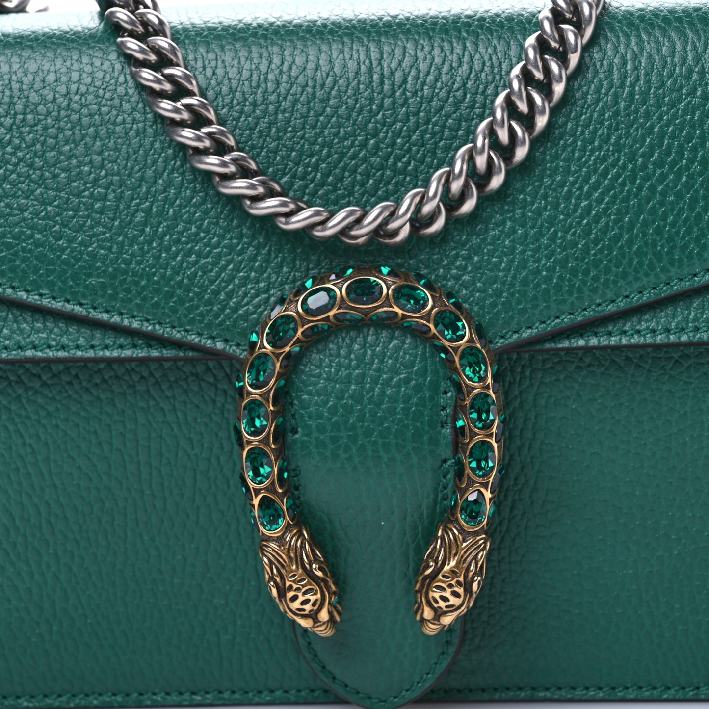 Pebbled Calfskin Small Dionysus Shoulder Bag Emerald