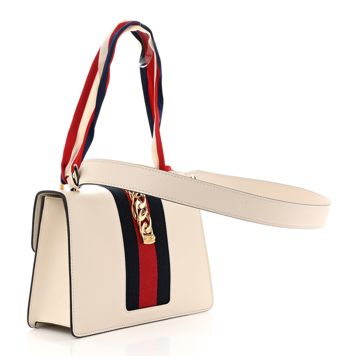 Calfskin Small Sylvie Shoulder Bag Off White