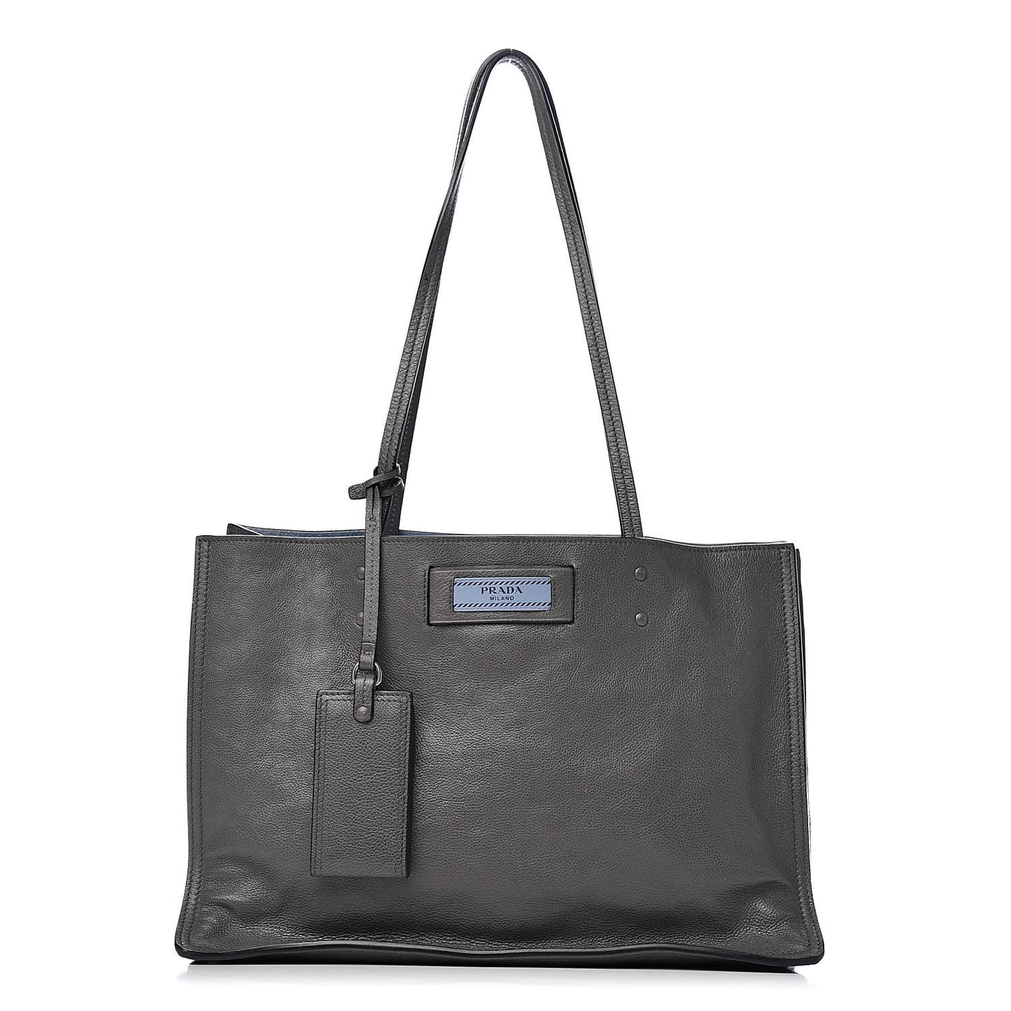 Glace Calfskin Etiquette Shopping Bag Marine Astrale