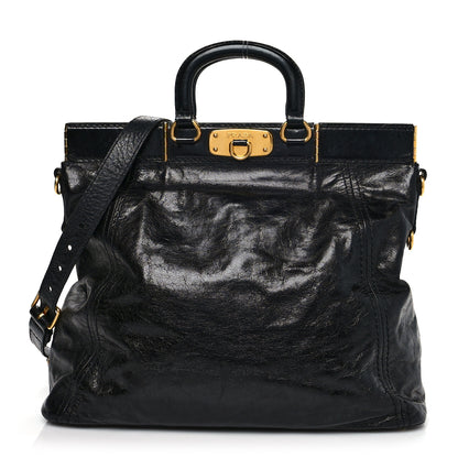 Prada Glace Calf Tote Black 1 of 11