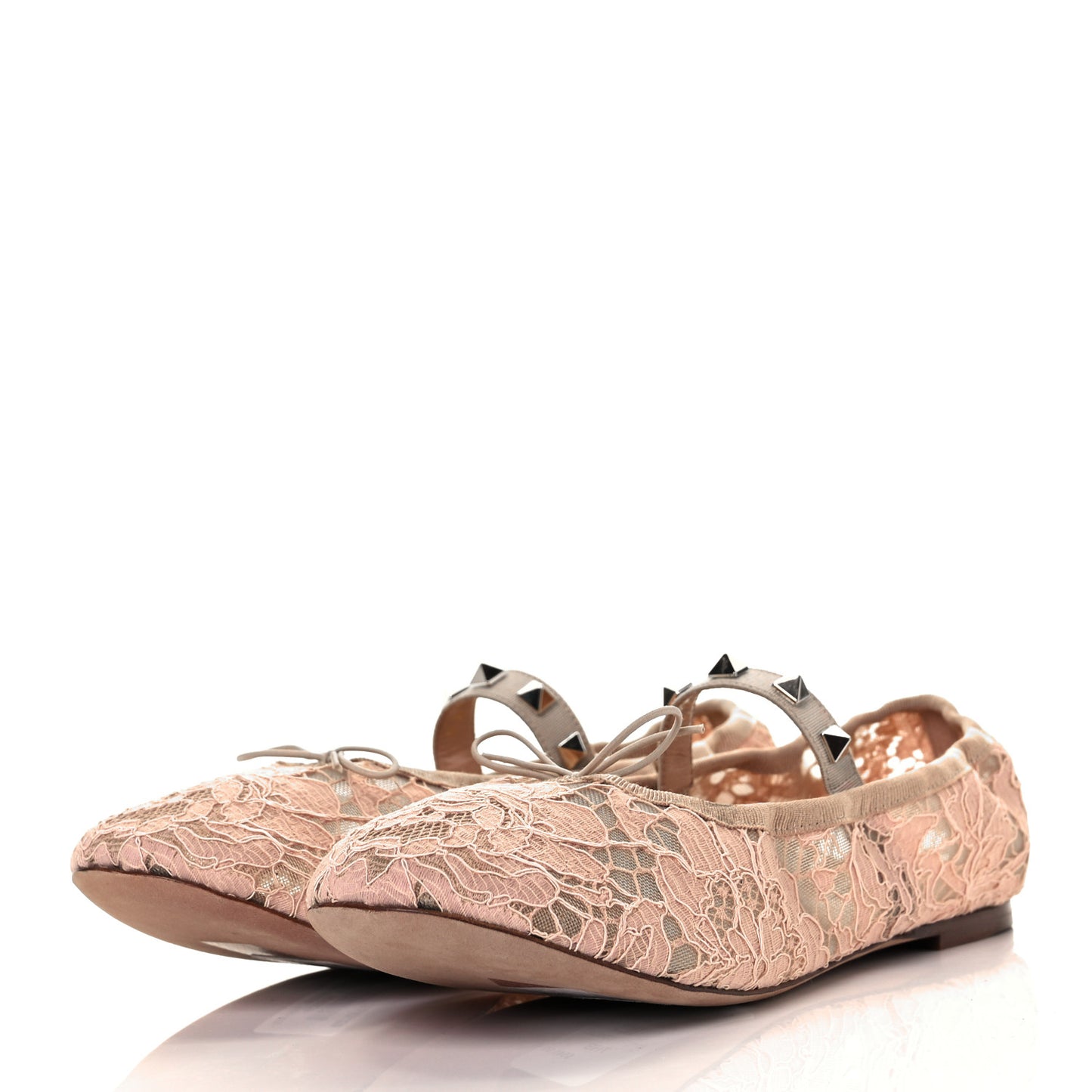 Lace Ballerina Flats 37.5 Carne