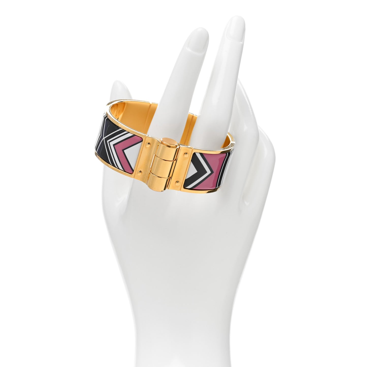Enamel Printed Charniere Wide Hinged Bracelet S