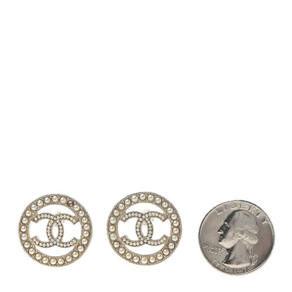 Chanel Pearl CC Round Earrings Gold 2 of 4