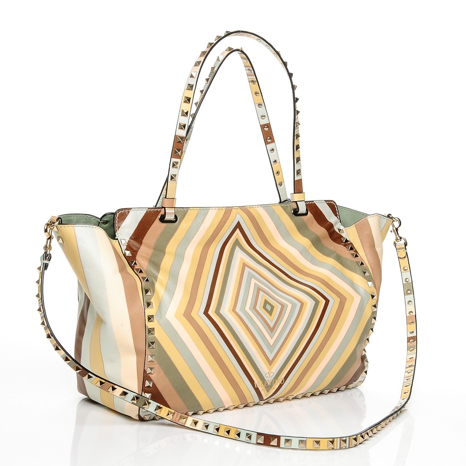 Valentino Garavani Vitello Native Couture 1975 Medium Rockstud Tote Multicolor 3 of 6