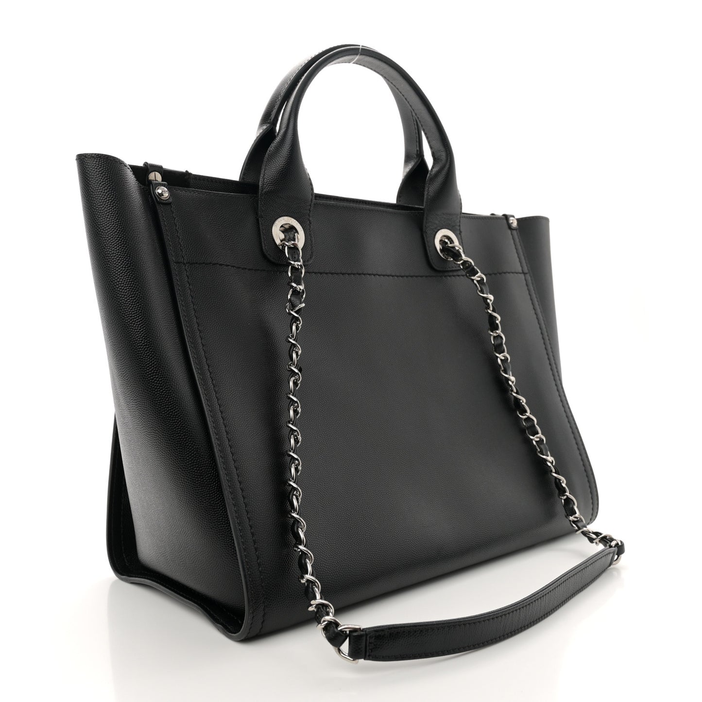 Caviar Small Studded Deauville Tote Black