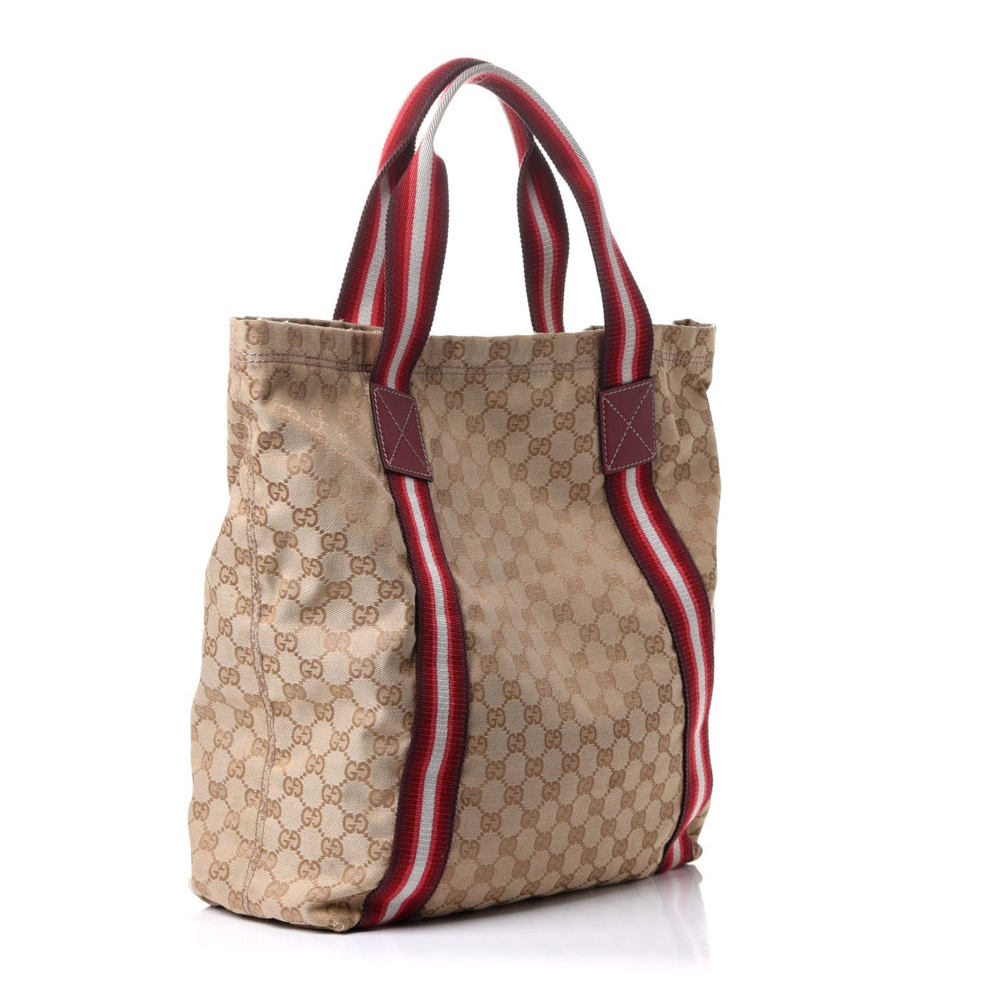 GG Monogram Medium Web Handle Vertical Tote Red